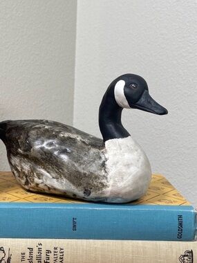 Vintage Hand Crafted Hand Made ‘87 Ceramic Goose Black &White Rustic Cabin Decor